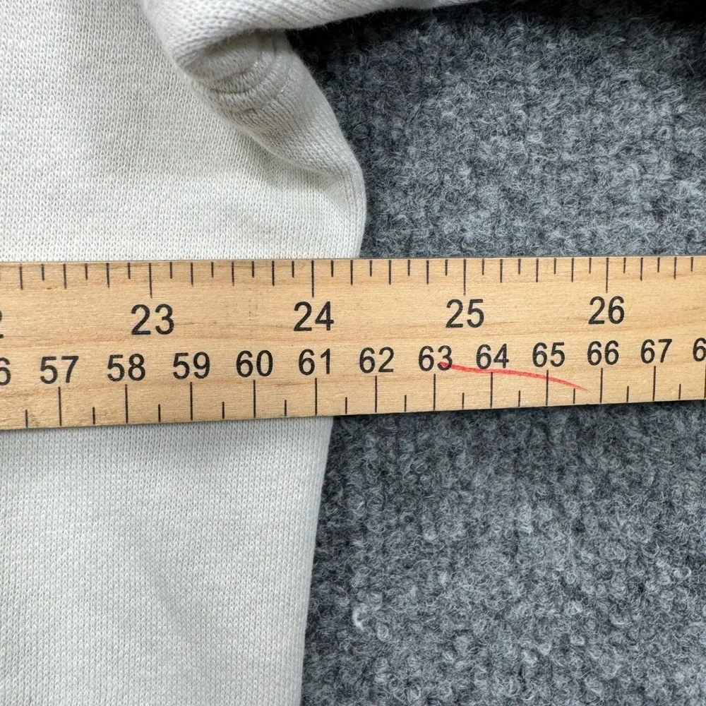 The North Face Mens Large Off White Long Sleeve Box Logo Hoodie Fleece Outdoor